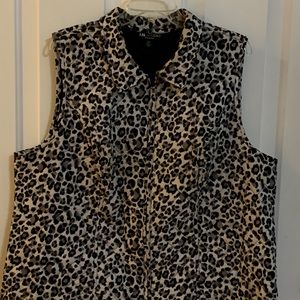 Leopard print vest 2X